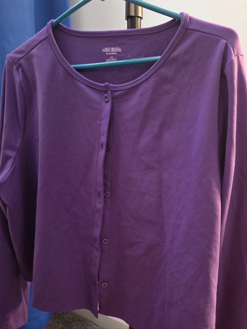 Wild Fable Butterbliss Purple Button-Down Top/Cardigan Layer Size 1X